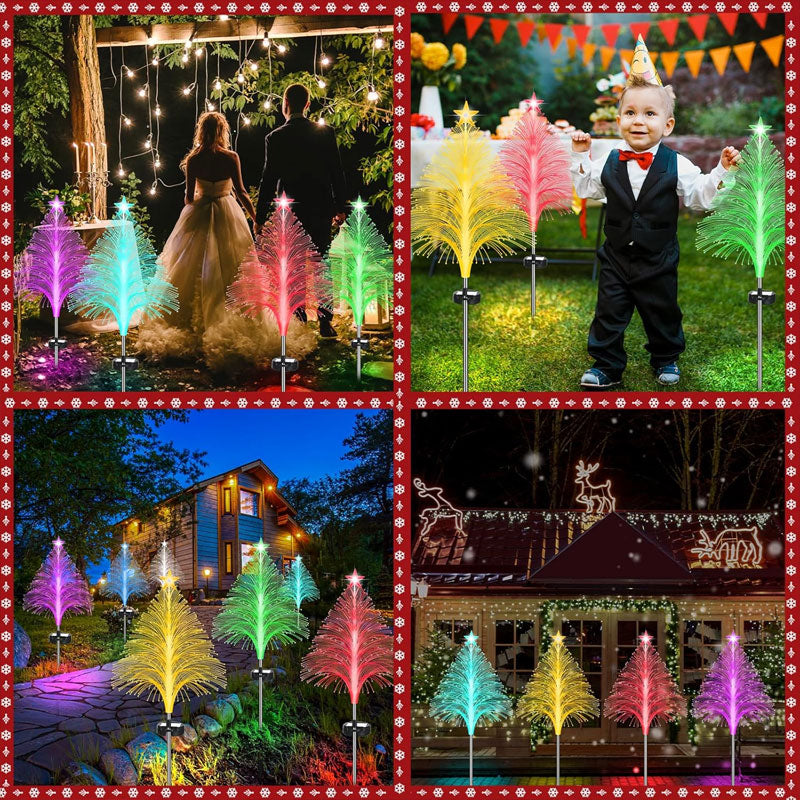 Solar Christmas Gardening Colorful Decoration Lights (2 PCS)