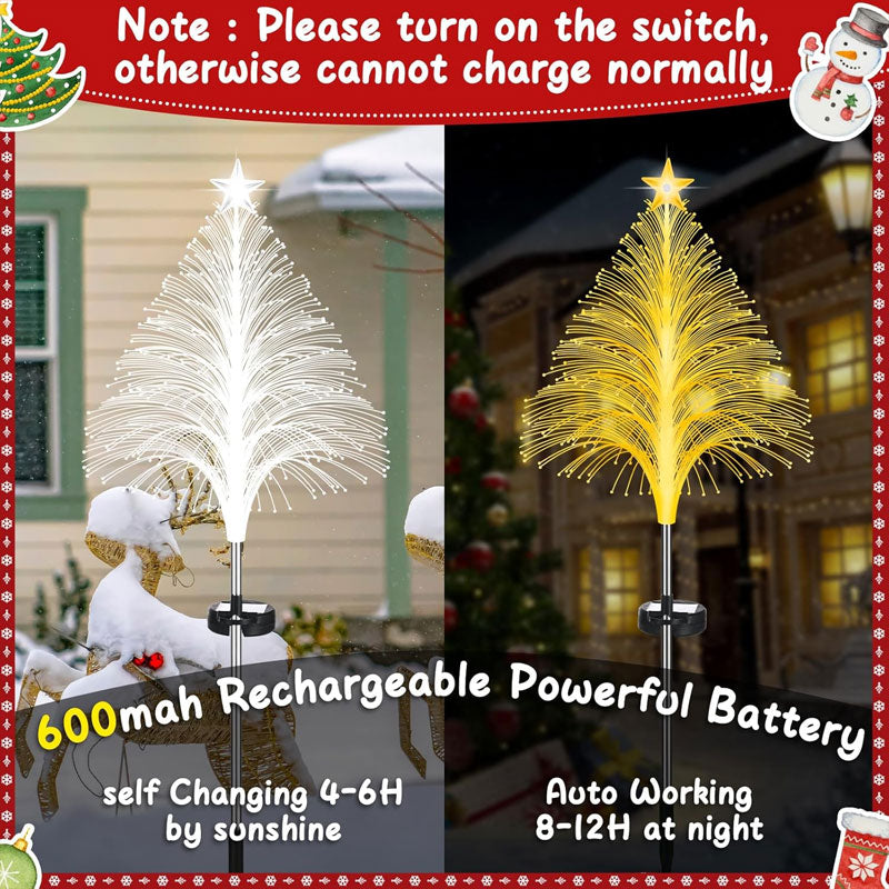 Solar Christmas Gardening Colorful Decoration Lights (2 PCS)