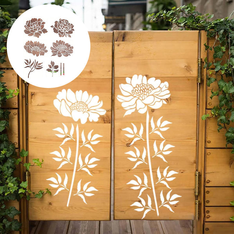 🌻Garden Fence Large Flower Drawing Stencils