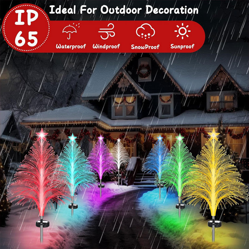 Solar Christmas Gardening Colorful Decoration Lights (2 PCS)