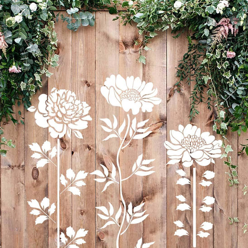 🌻Garden Fence Large Flower Drawing Stencils