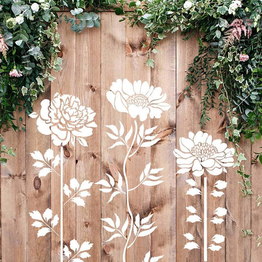 🌻Garden Fence Large Flower Drawing Stencils