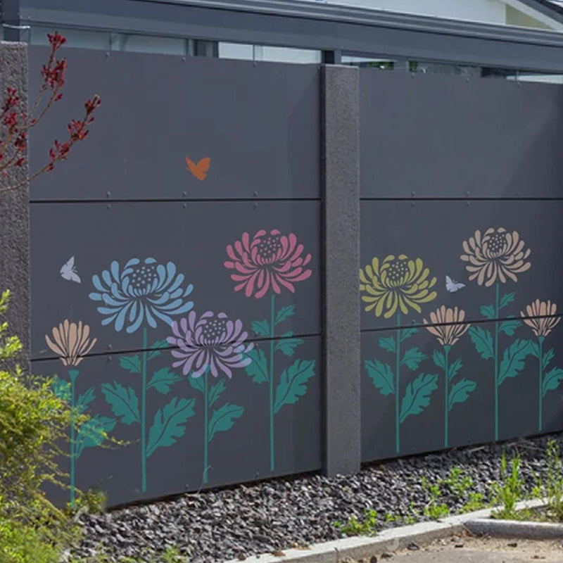 🌻Garden Fence Large Flower Drawing Stencils