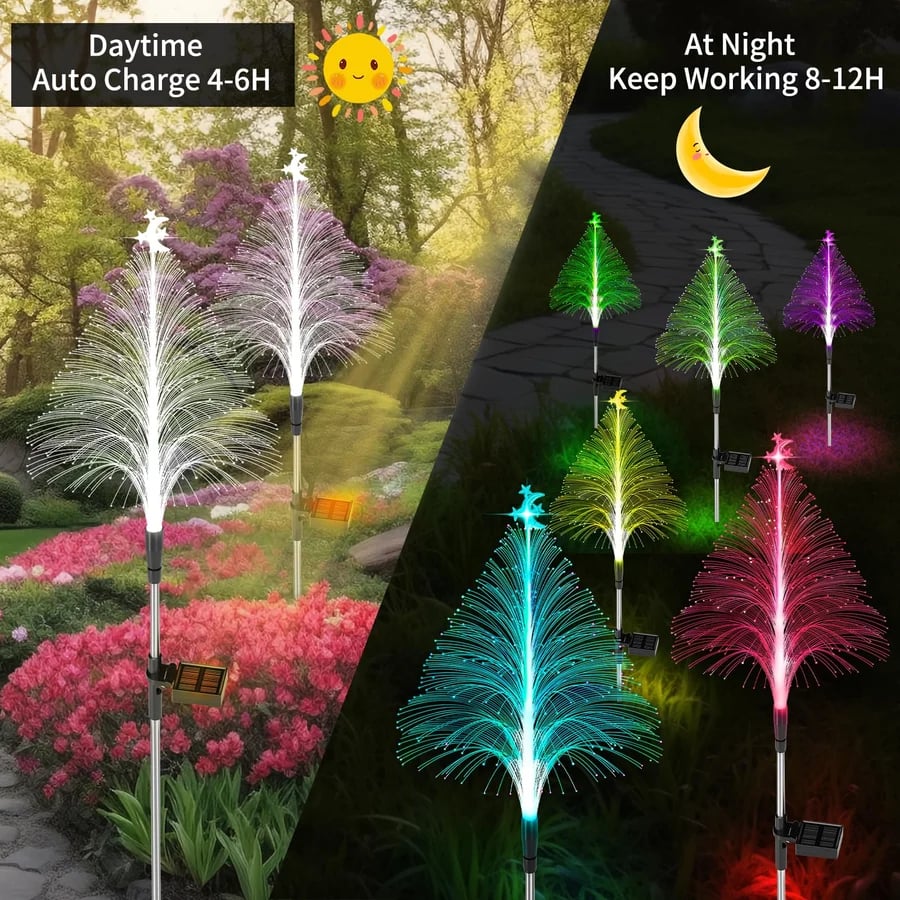 🔥Stars & Moon 7 Color Changing Solar Xmas Tree Lights
