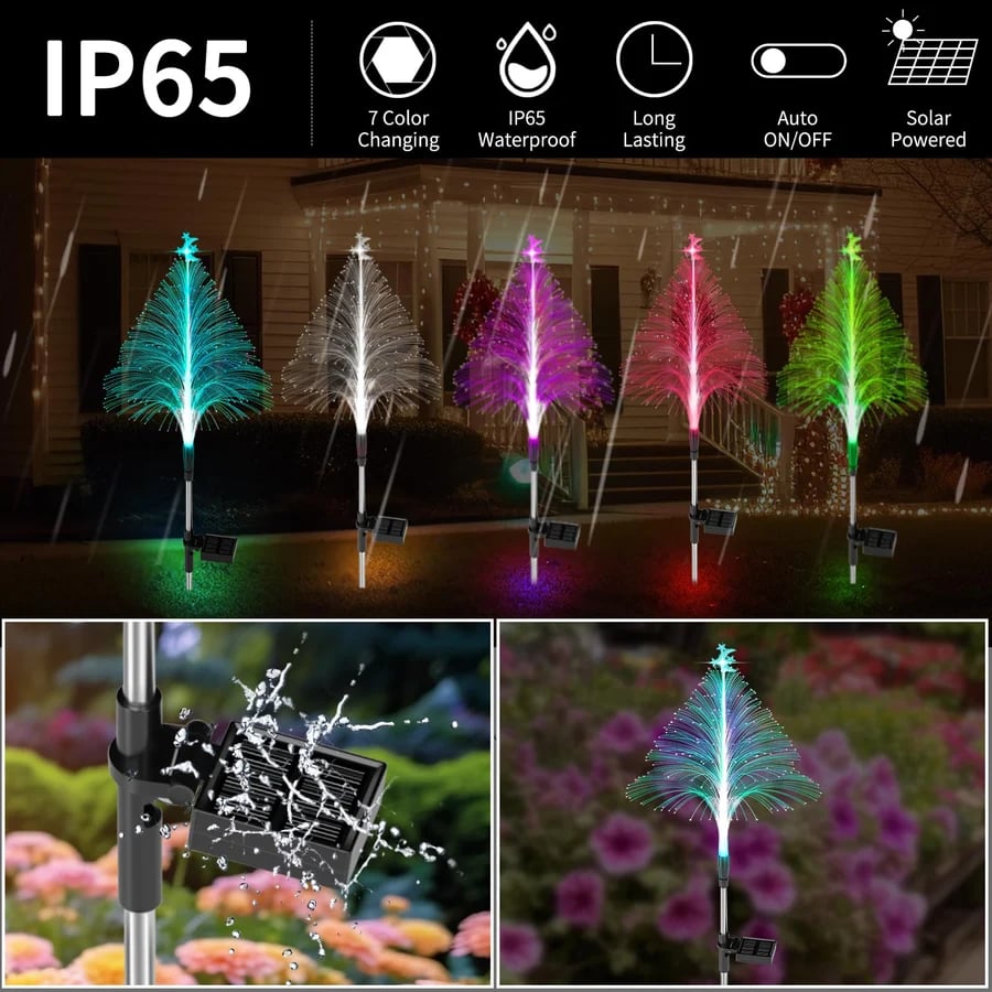 🔥Stars & Moon 7 Color Changing Solar Xmas Tree Lights