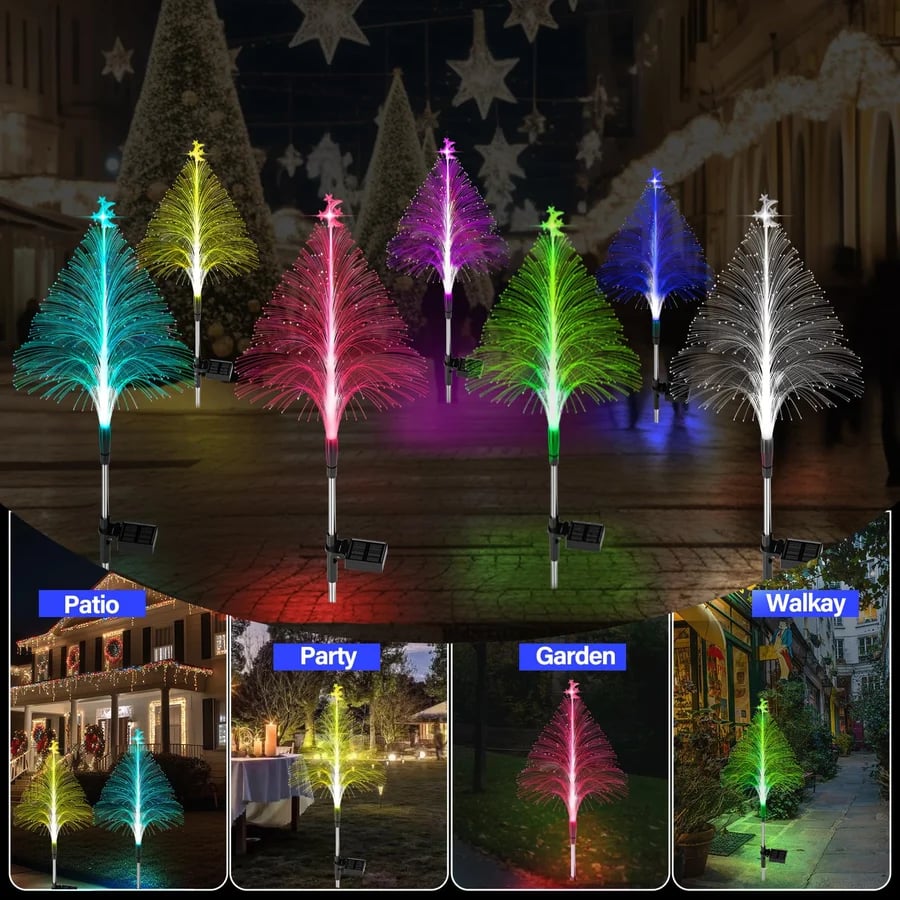 🔥Stars & Moon 7 Color Changing Solar Xmas Tree Lights