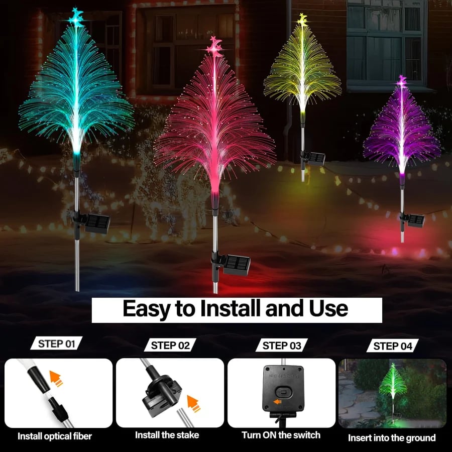🔥Stars & Moon 7 Color Changing Solar Xmas Tree Lights